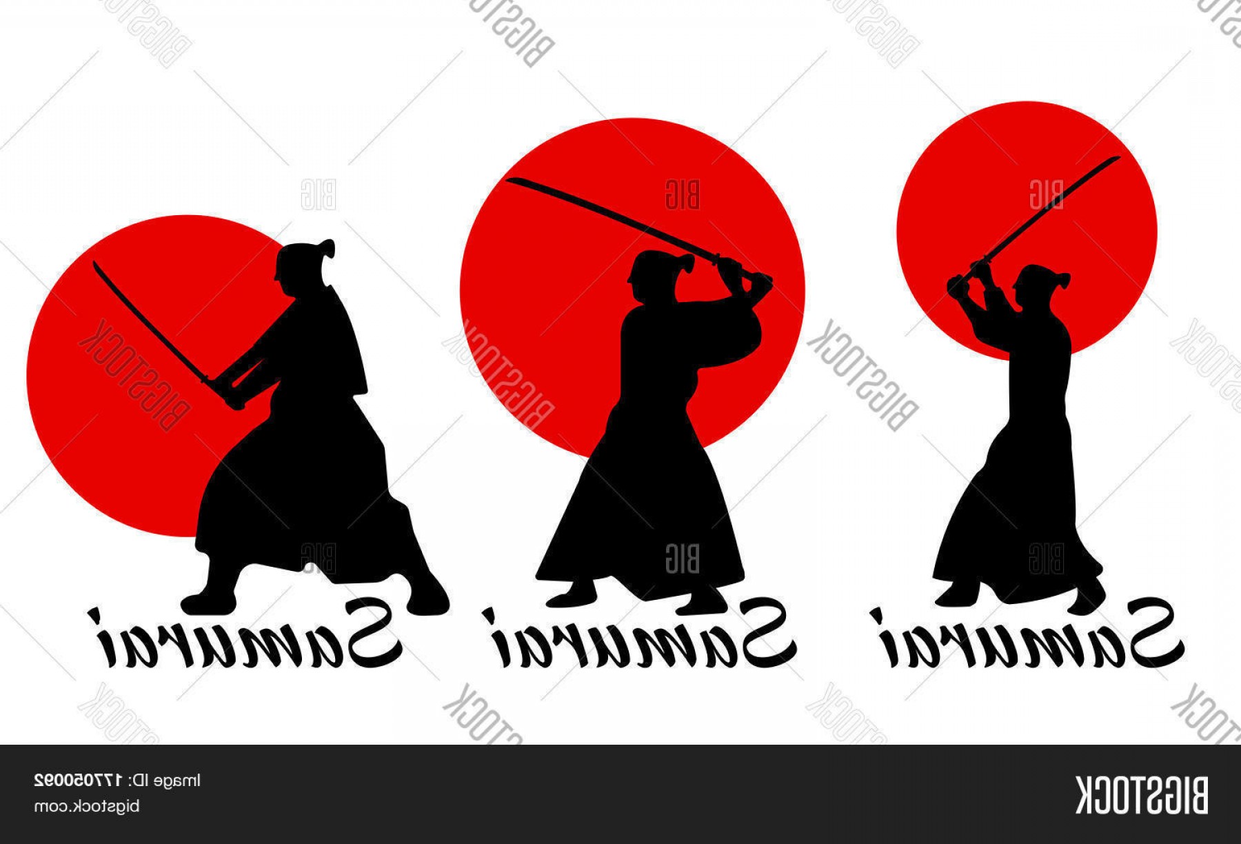1800x1224 Stock Vector Japanese Samurai Warriors Silhouette With Katana