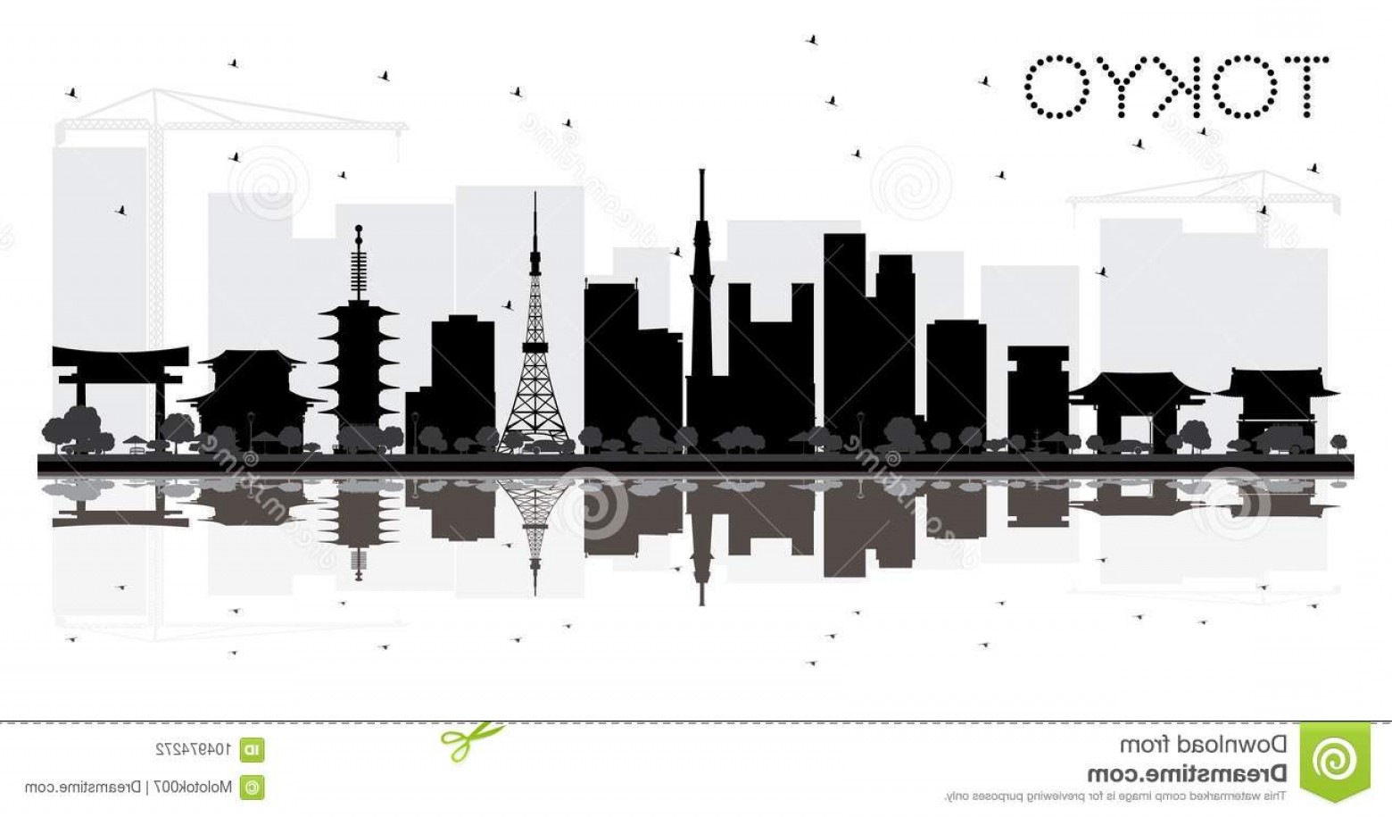 1560x915 Tokyo Japan City Skyline Black White Silhouette Reflect Tokyo