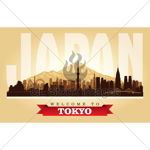 500x500 Tokyo Japan City Skyline Vector Silhouette Gl Stock Images