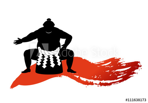 500x349 Japanese Sumo Wrestler Beautiful Silhouette Vector Art