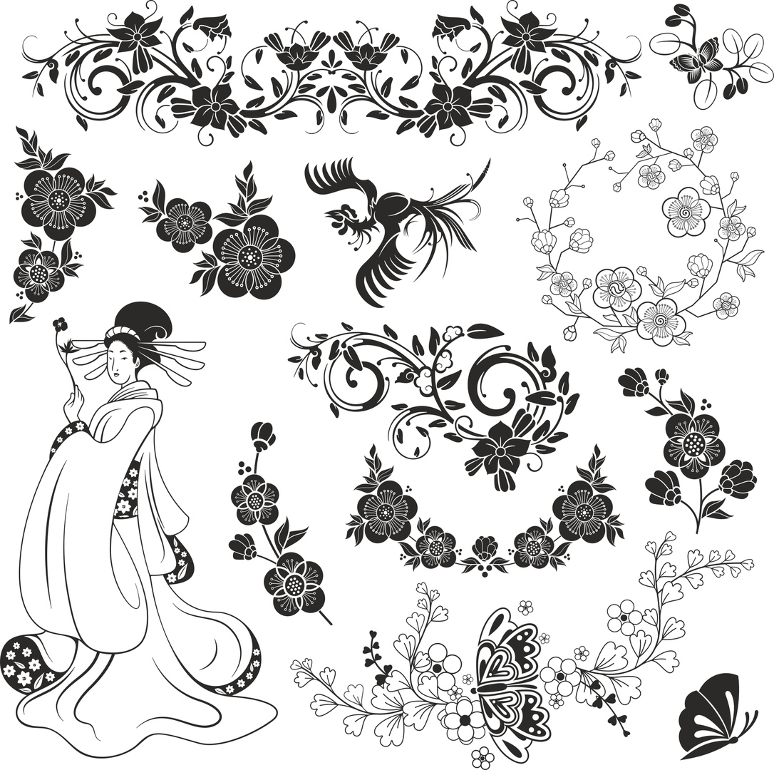 1086x1080 Japan Vector Ornament Free Vector Download In Cdr
