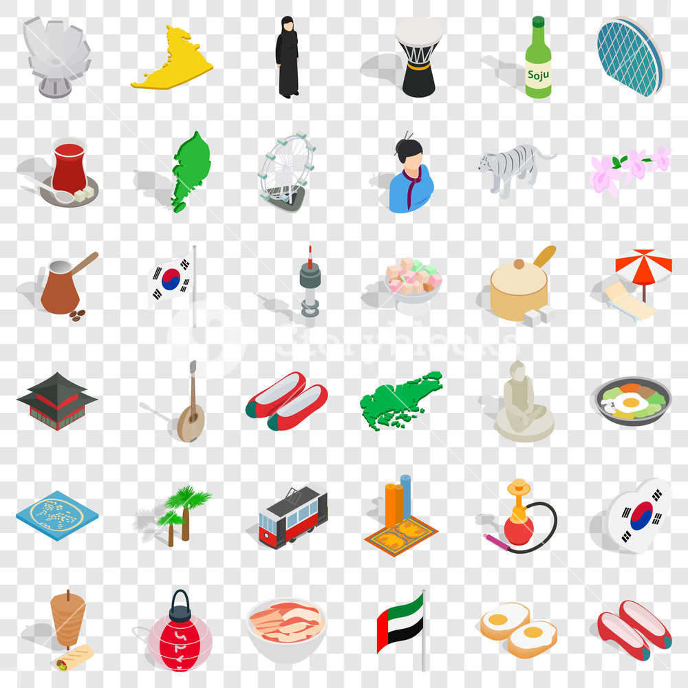 1000x1000 Japan Icons Set Isometric Style Of Japan Vector Icons For Web