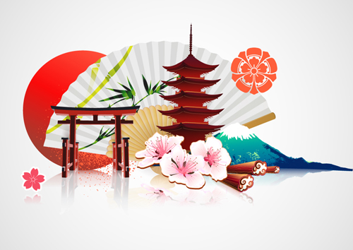 500x354 Japan Style Elements Vector Graphics Free Download