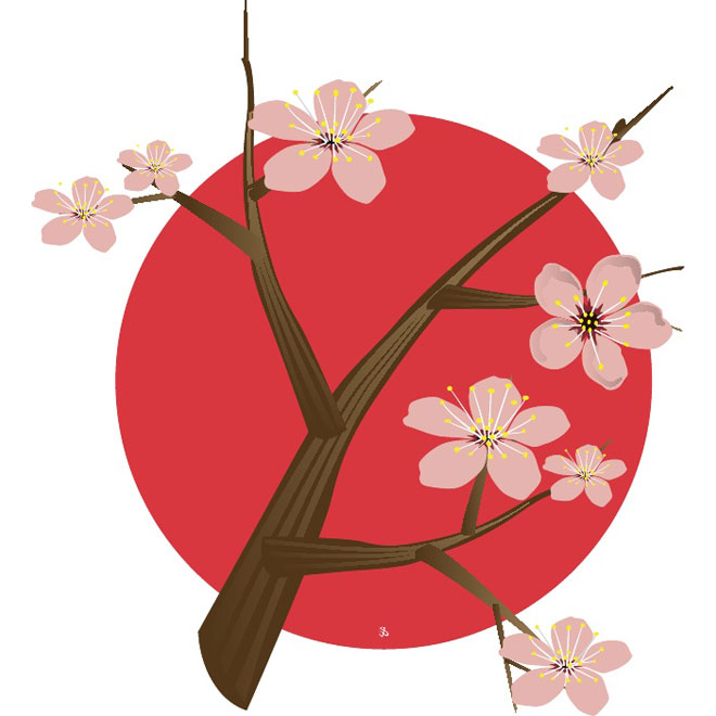 660x660 Cherry Blossom For Japan Vector