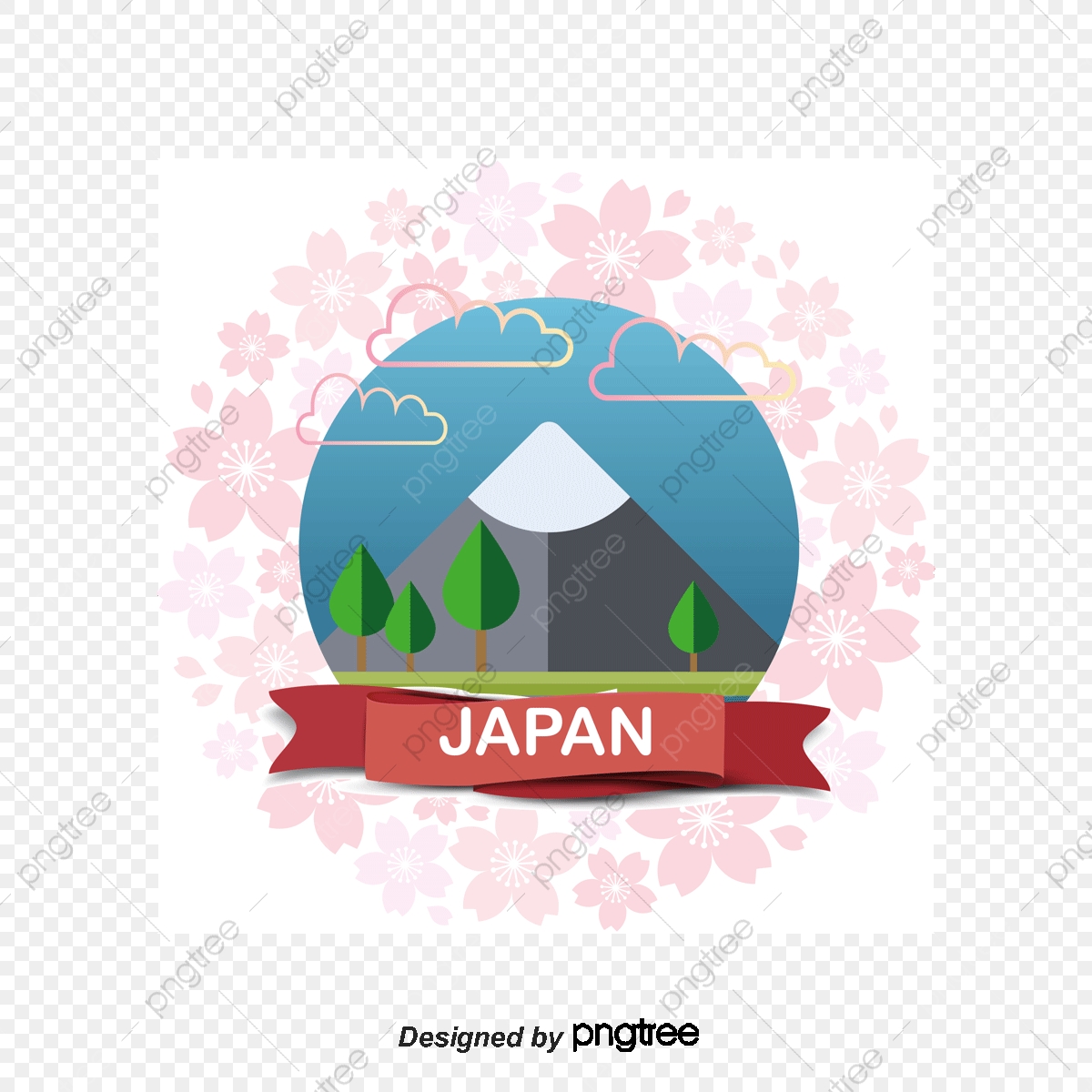 1200x1200 Mount Fuji Japan Vector Material, Japan Vector, Vector, Decoration