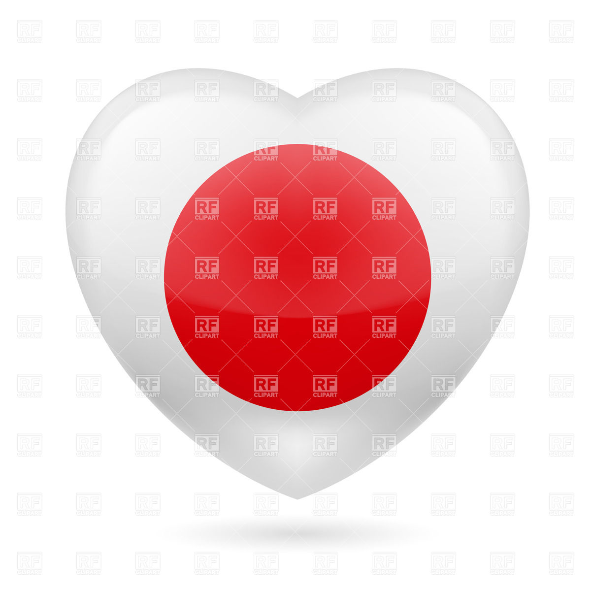 1200x1200 Heart With Japanese Flag Colors I Love Japan Vector Image