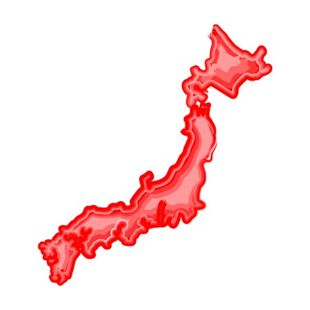 450x450 Watercolor Map Of Japan Vector Illustration Design Royalty Free
