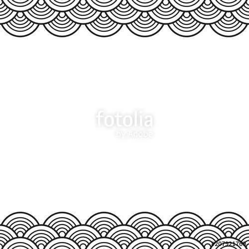 Black Traditional Wave Japanese Chinese Border Stock Image 500x500 Black Traditional Wave Japanese Chinese Border Stock Image