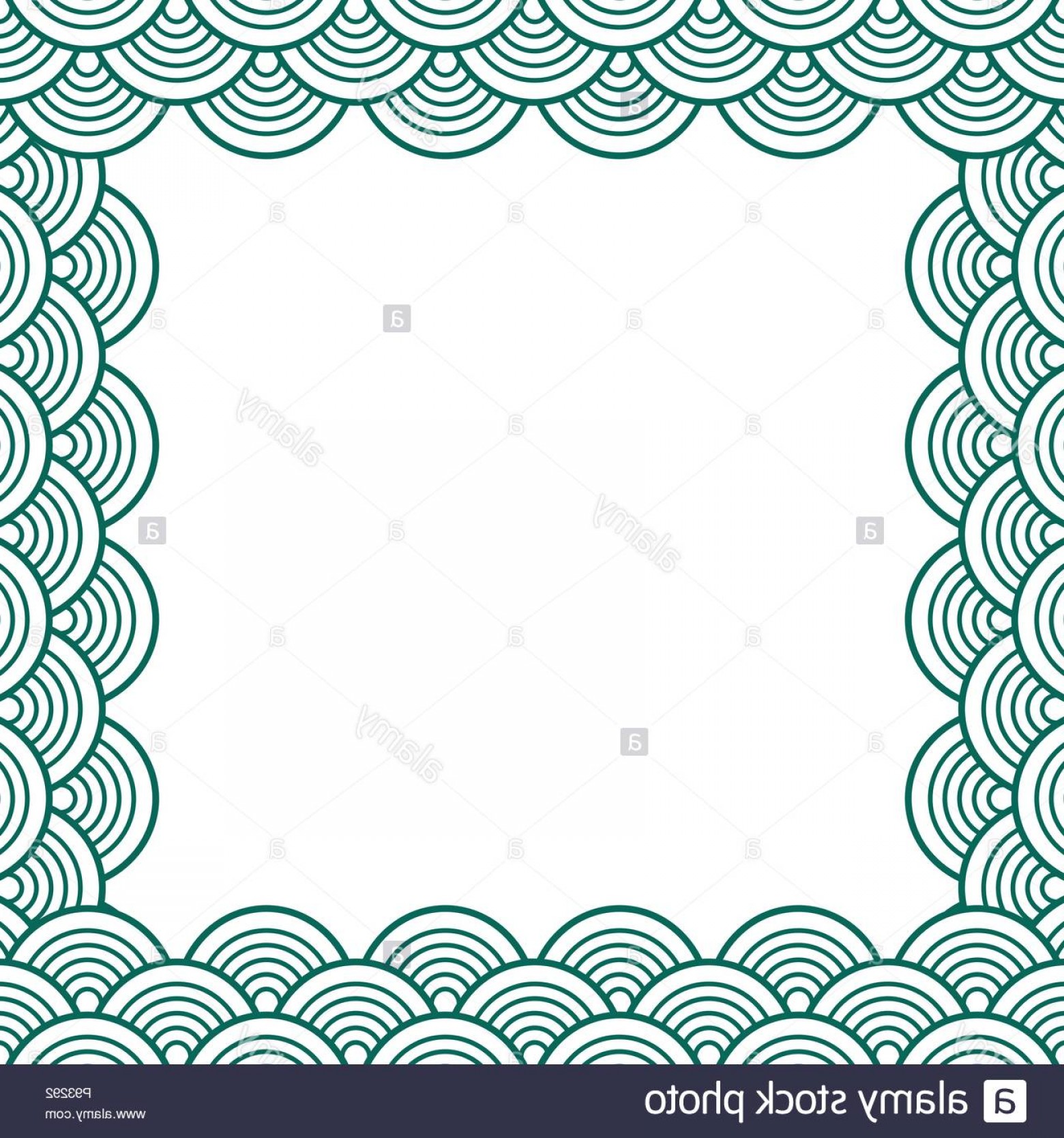 White Green Traditional Wave Japanese Chinese Seigaiha Border 1560x1668 White Green Traditional Wave Japanese Chinese Seigaiha Border