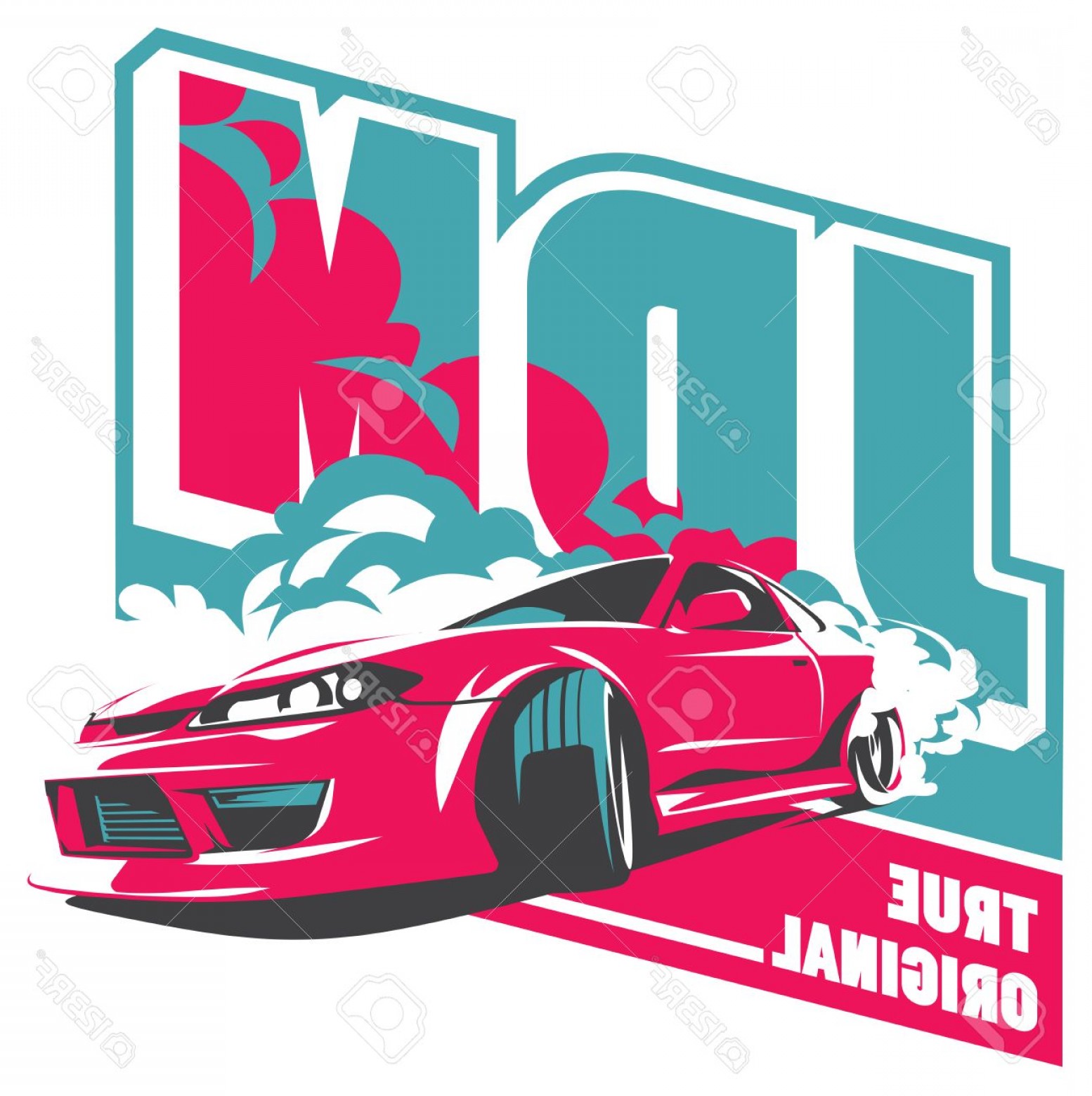 Photostock Vector Burnout Car Japanese Drift Sport Car Jdm Racing 1554x1560 Photostock Vector Burnout Car Japanese Drift Sport Car Jdm Racing