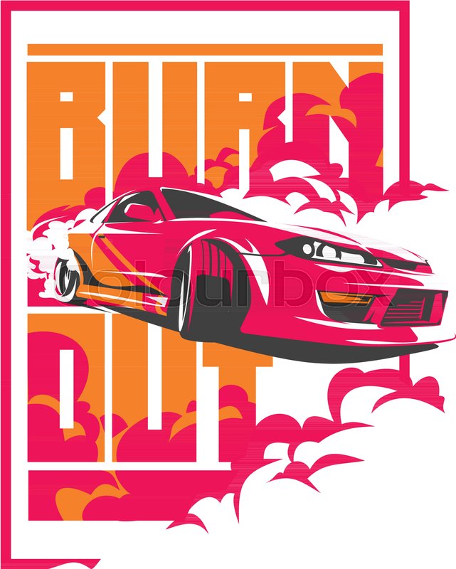 Burnout Car, Japanese Drift Sport Car, Stock Vector Colourbox 641x800 Burnout Car, Japanese Drift Sport Car, Stock Vector Colourbox