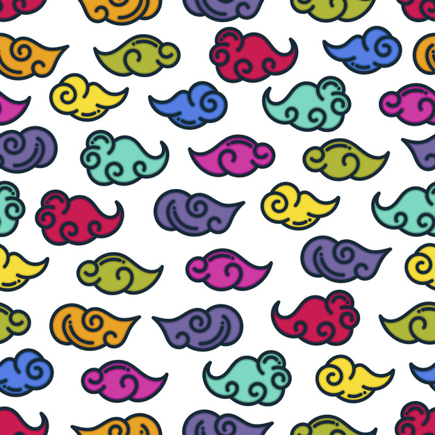 626x626 Colorful Japanese Cloud Pattern Vector Premium Download