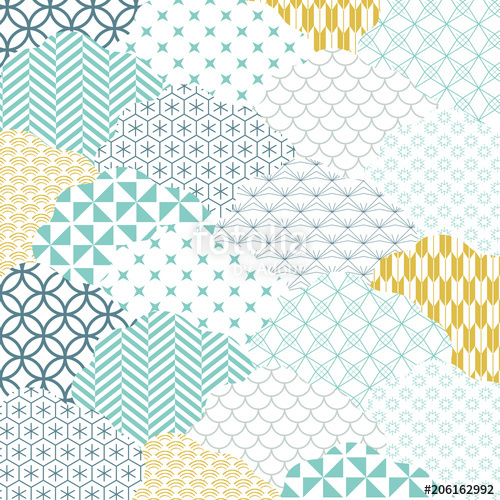 500x500 Japanese Pattern Vector Cloud Shape Background Stock Image