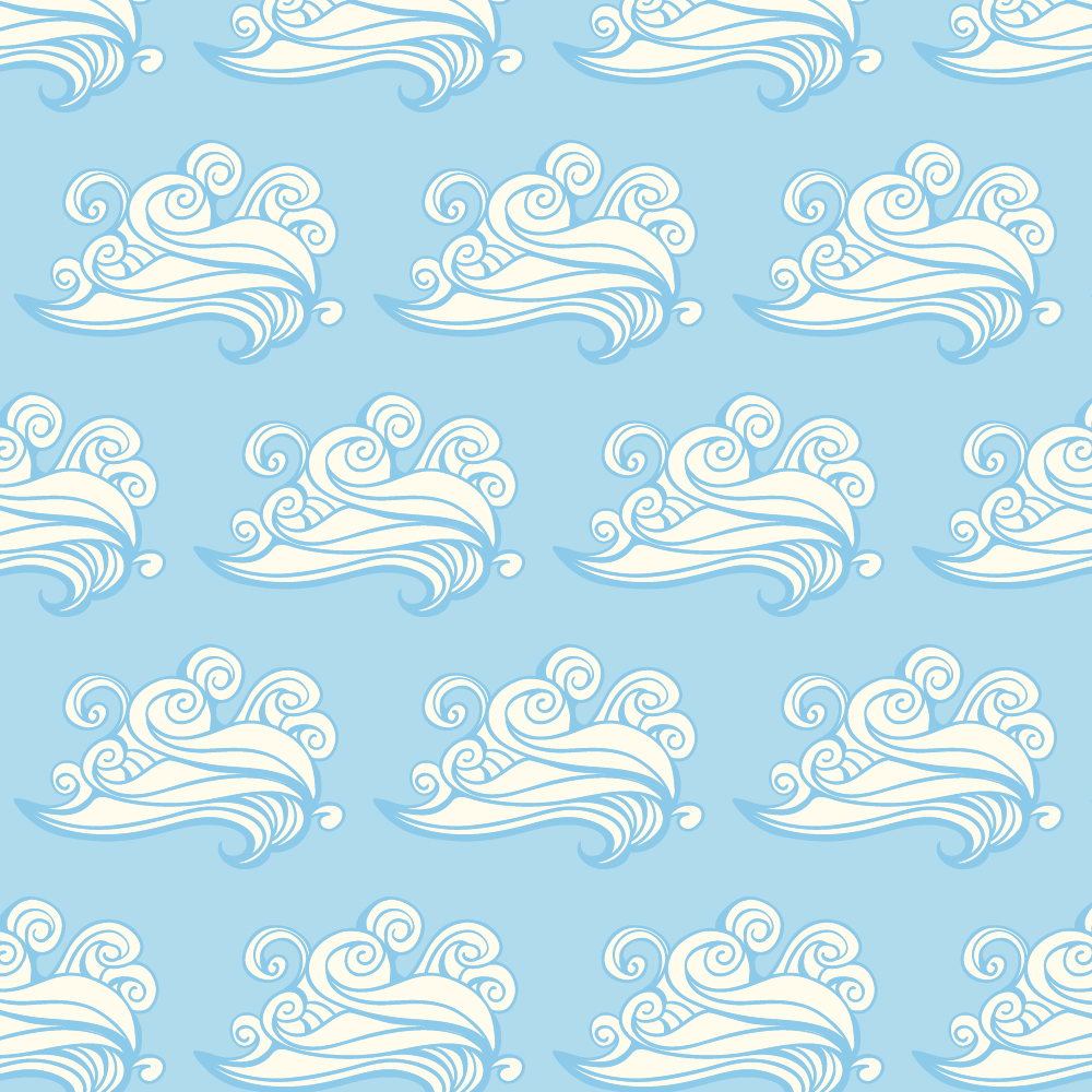 1000x1000 Japanese Patters With Clouds