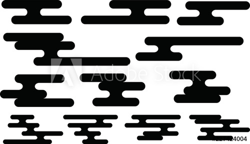 500x288 Japanese Style Deformed Cloud Silhouette Set