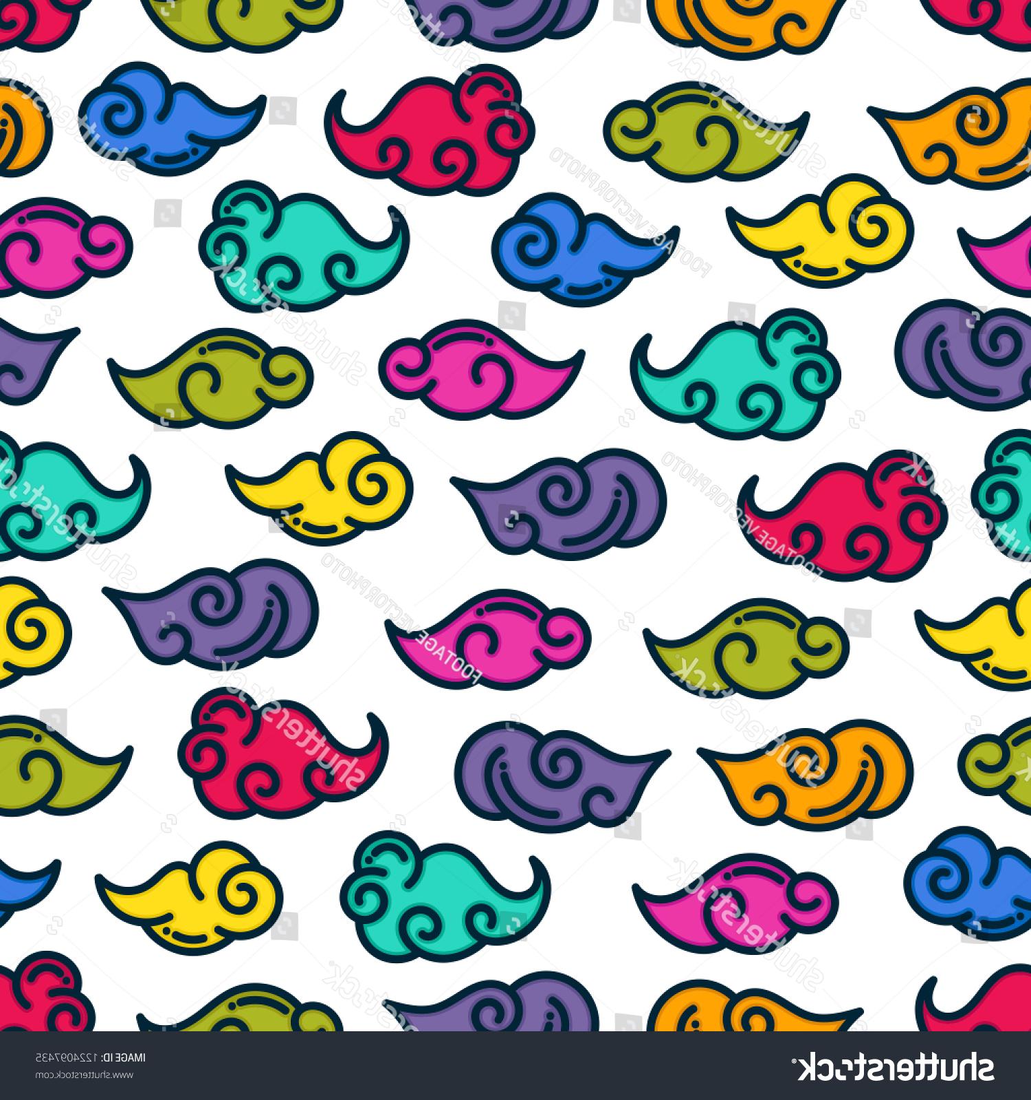 1500x1600 Stock Vector Colorful Japanese Cloud Pattern