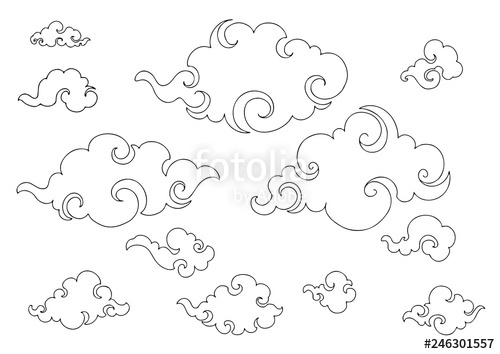 500x354 Huge Collection Of 'japanese Cloud Drawing' Download More Than