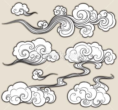 380x353 A Set Of Cloud Graphics In Oriental Style Cloud Collection