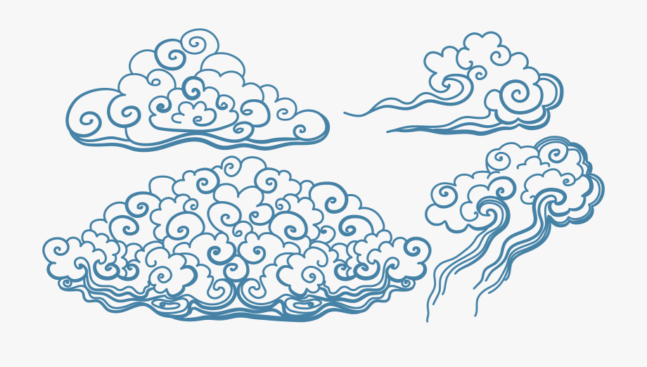 920x522 Blue Tattoo Art Vector Clouds Irezumi Japan Clipart
