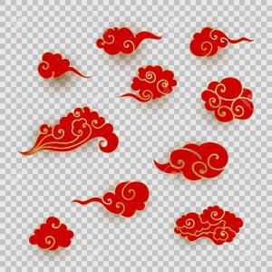 300x300 Chinese And Japanese Style Red Clouds Vector Catchsplace