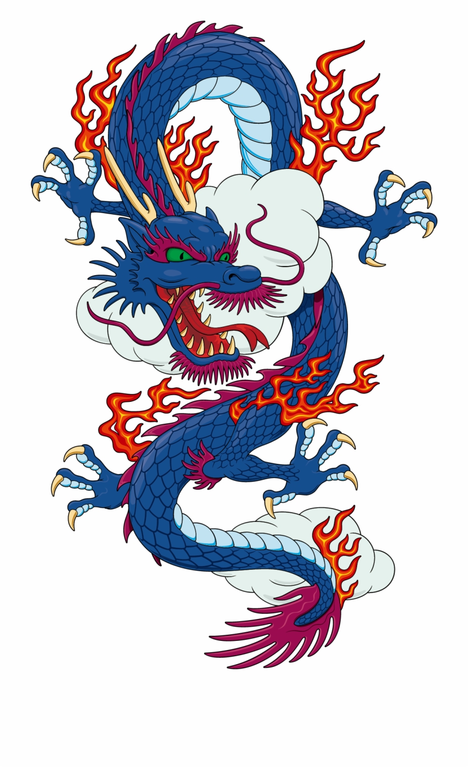 920x1508 Blue Chinese Material Japanese Dragon T Shirt Vector