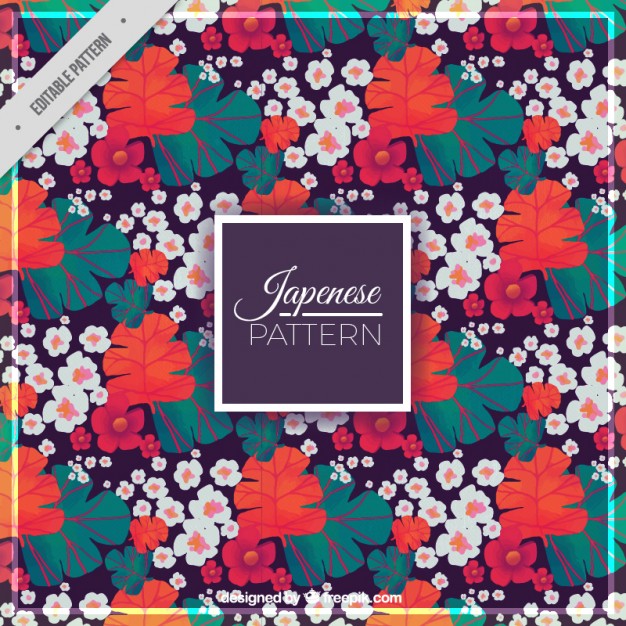 Japanese Flowers And Leaves Pattern Vector Free Download 626x626 Japanese Flowers And Leaves Pattern Vector Free Download