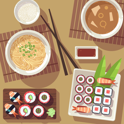 400x400 Page Japanese Food Vector On Curated Vector Illustrations, Stock