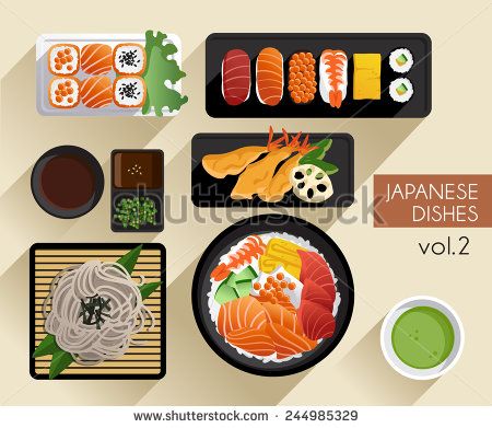 450x391 Food Illustration Japanese Food Vector Illustration Sushi
