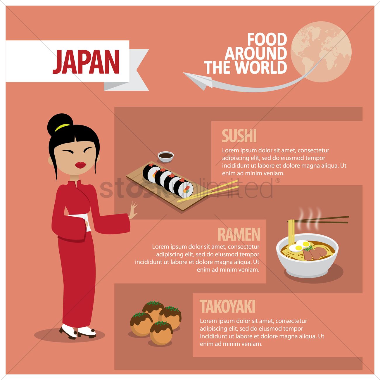 1300x1300 Infographic Of Japanese Food Vector Image