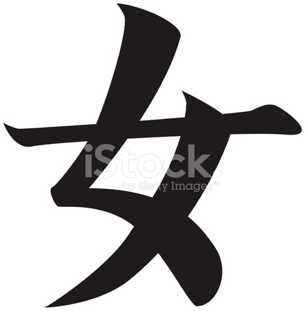 430x439 Vector Japanese Kanji Character Woman Stock Vector