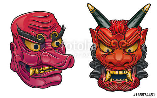 500x313 Japanese Demons Masks Stock Image And Royalty Free Vector