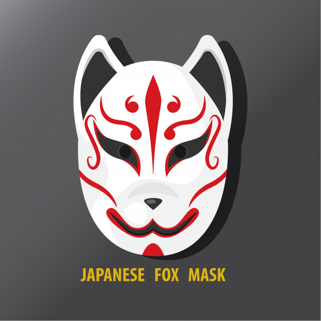 626x626 Japanese Fox Mask Vector Premium Download