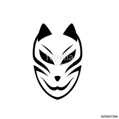 500x500 Japanese Mask Fox Isolated Vector Art Stock Image And Royalty
