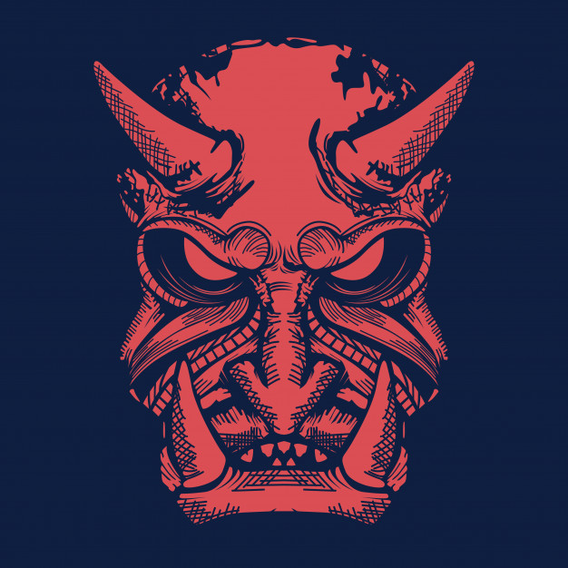 626x626 Oni Japanese Mask Vector Premium Download