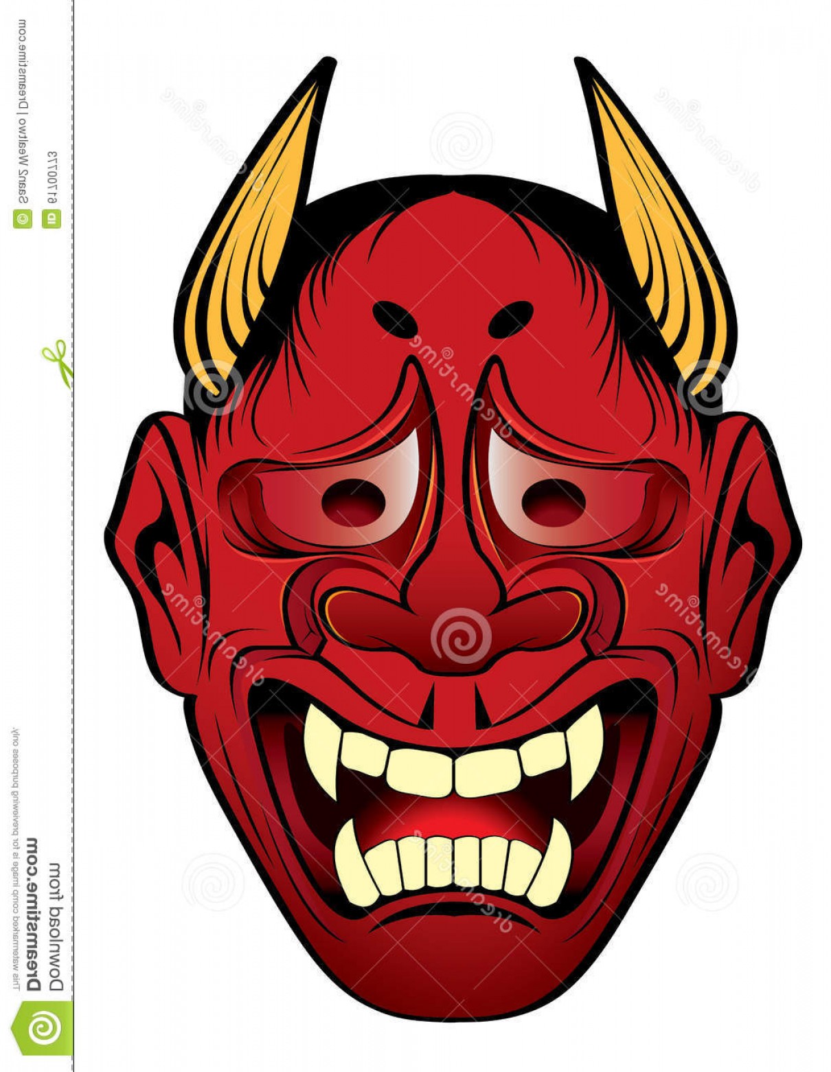 1210x1560 Stock Illustration Tattoo Japanese Style Kabuki Vector