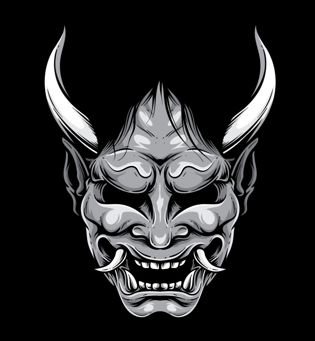 626x677 Hannya Japanese Mask Vector Premium Download