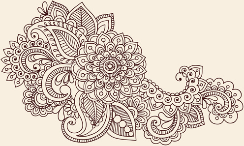 496x297 Japanese Flower Ornament Free Vector Download