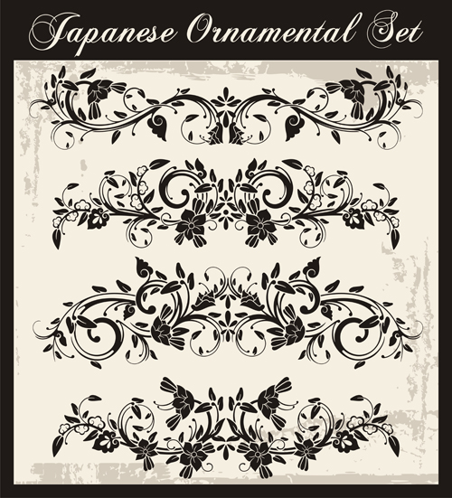 500x551 Japanese Styles Ornaments Design Vector Set Free Download