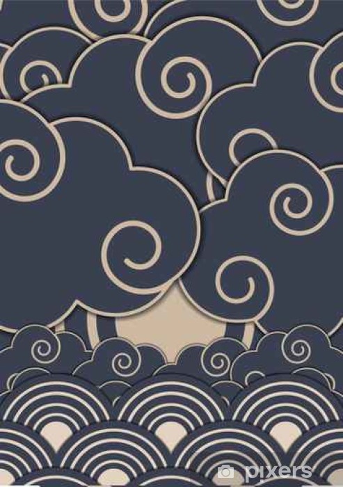 493x700 Japanese Pattern Design Vector Wall Mural