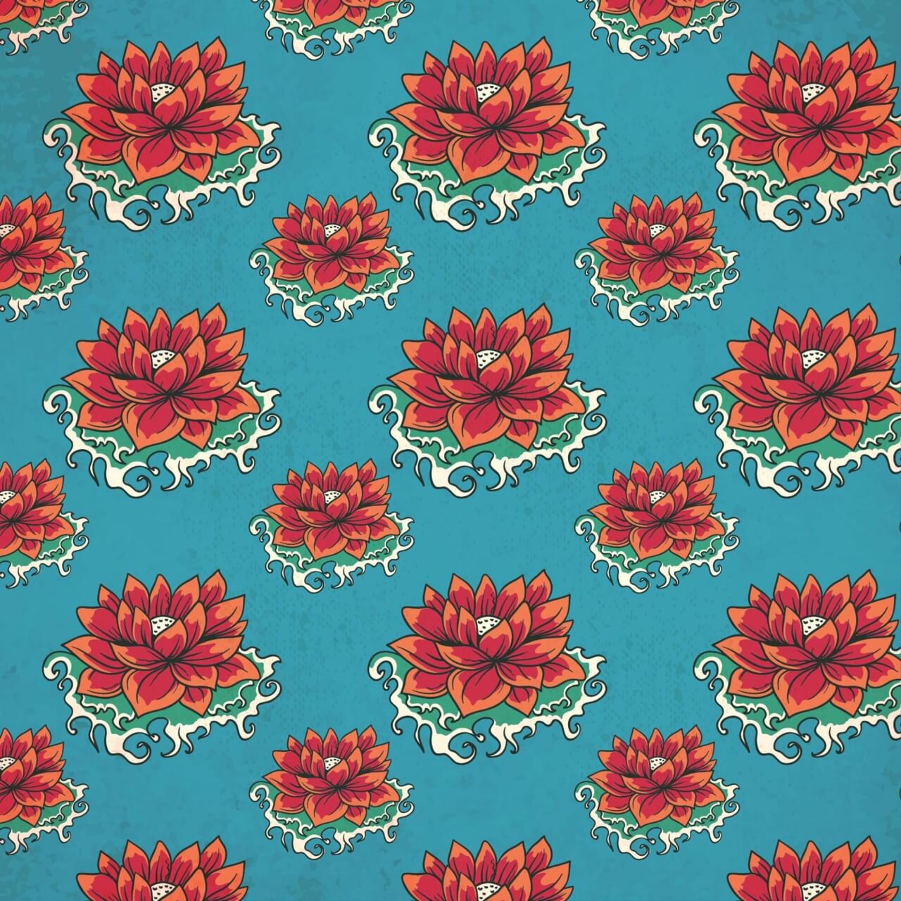 1280x1280 Free Vector Vintage Japanese Pattern With Flowers