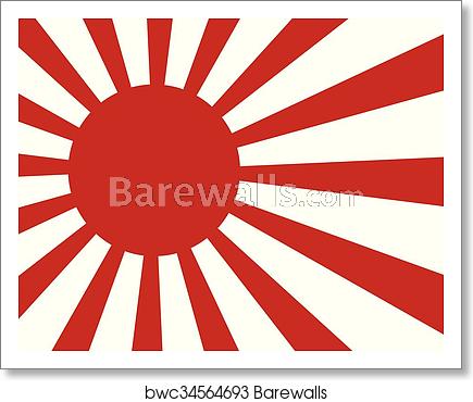 435x370 Japanese Navy Flag Rising Sun Flag On White Background Vector