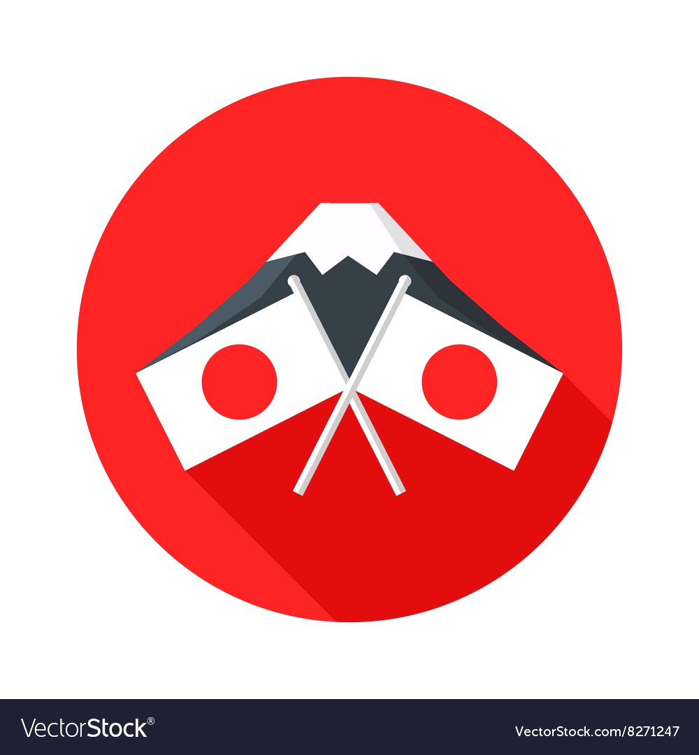 1000x1080 New Japanese Flag Pics Icon With Mount Fuji Royalty Free Vector Image