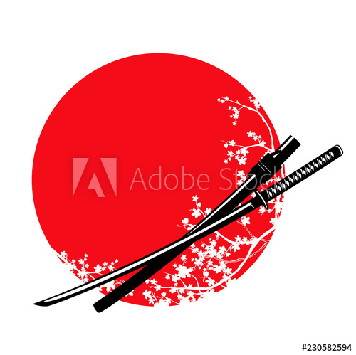 Traditional Samurai Sword And Blooming Sakura Branches 500x499 Traditional Samurai Sword And Blooming Sakura Branches