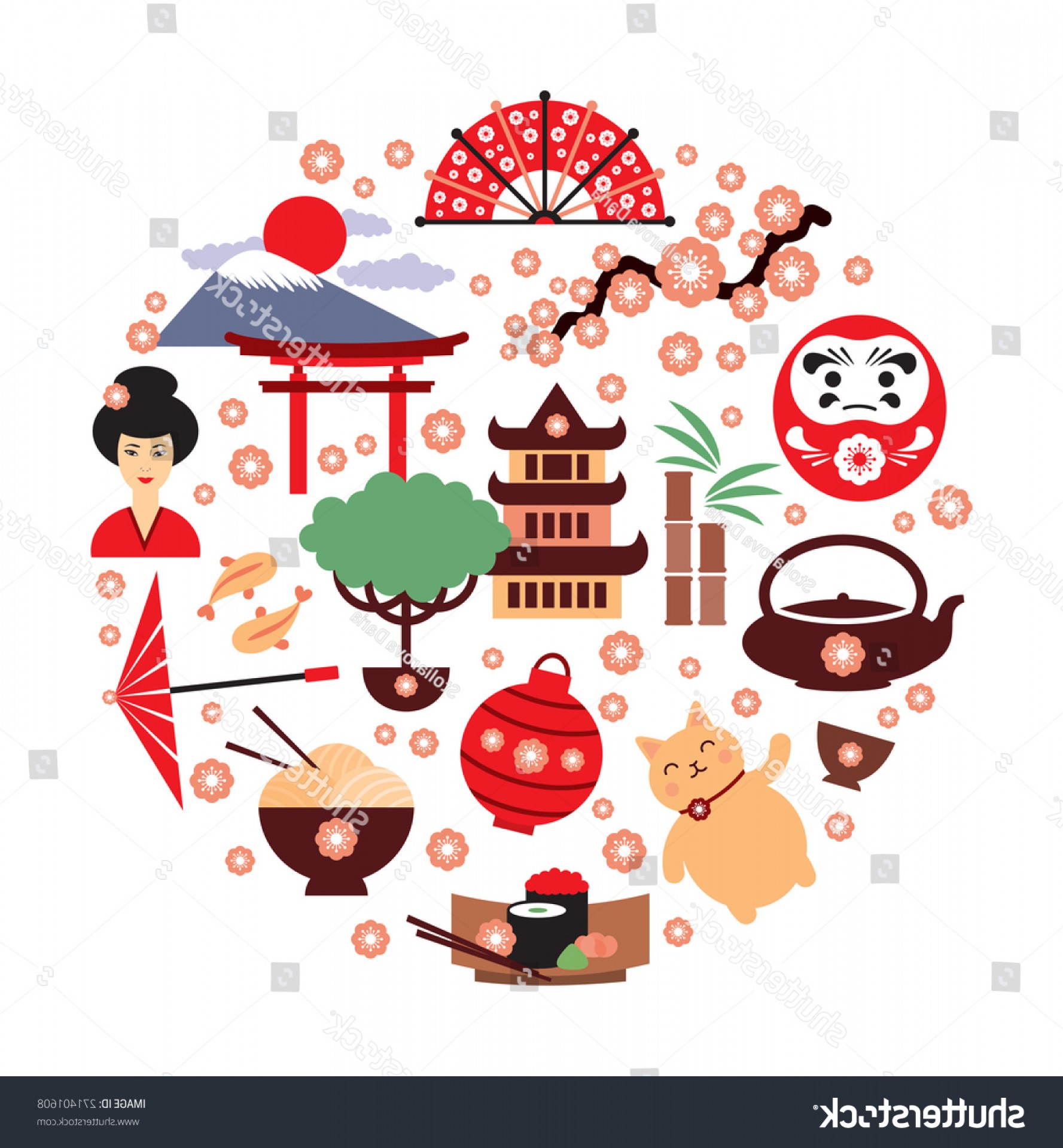 1777x1920 Japan Vector Symbols Traditional Food Travel Hoodamathrun