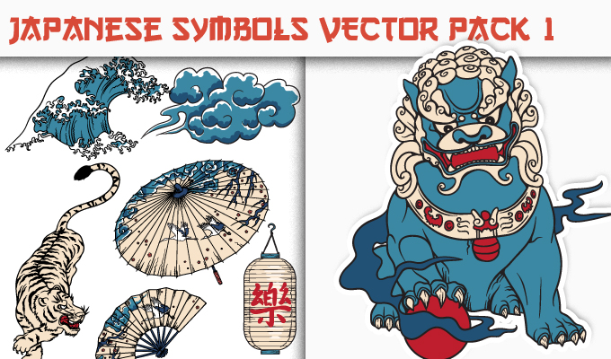 680x400 Japanese Symbols Vector Pack