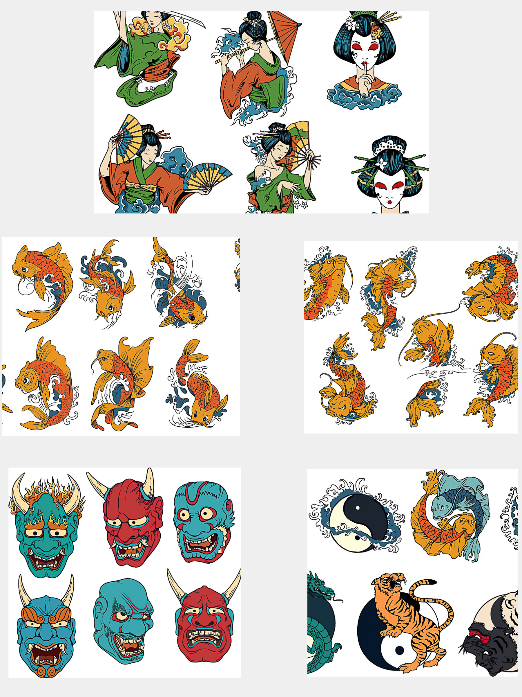 1800x2400 Japanese Symbols Free Vectors Set Free Download