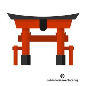 Japanese Gate Vector Image 300x300 Japanese Gate Vector Image