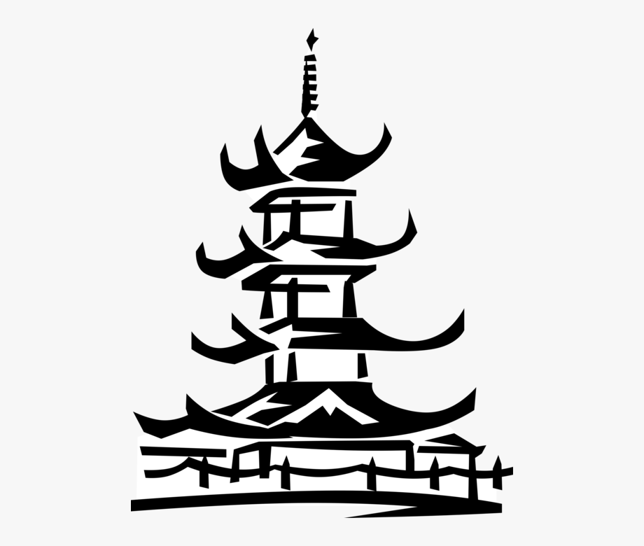 Pagoda Drawing Perspective 920x780 Pagoda Drawing Perspective