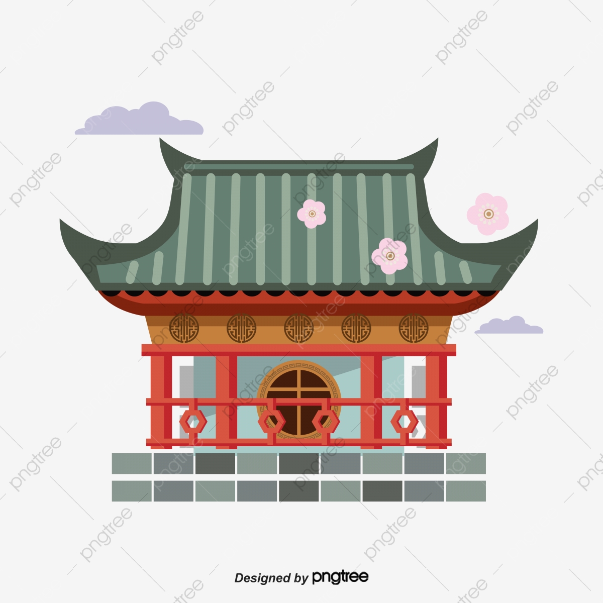 Vector Illustration Of Traditional Architectural Temples 1200x1200 Vector Illustration Of Traditional Architectural Temples