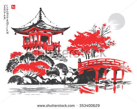 Daigoji Temple, Autumn Season, Kyoto, Japan Stock Vector 450x360 Daigoji Temple, Autumn Season, Kyoto, Japan Stock Vector